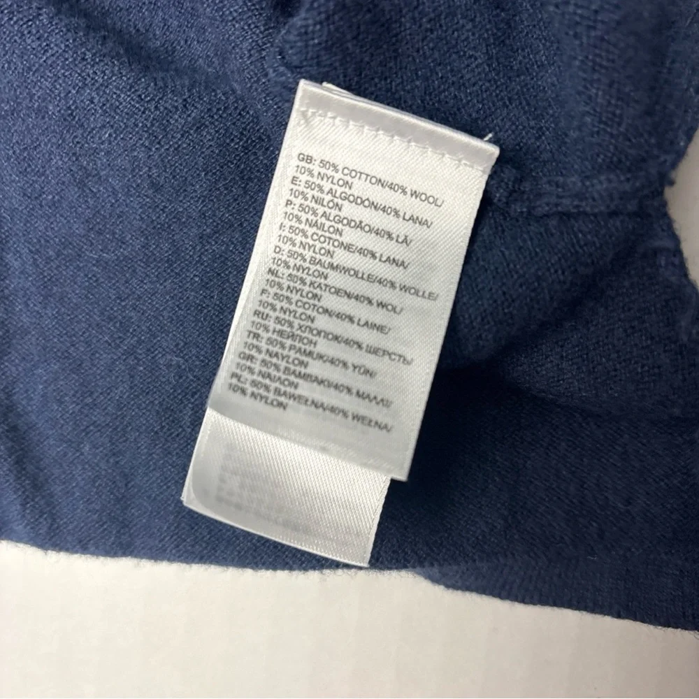 The North Face Men’s Large Knit Pullover Navy Blue Collared Lightweight Preppy